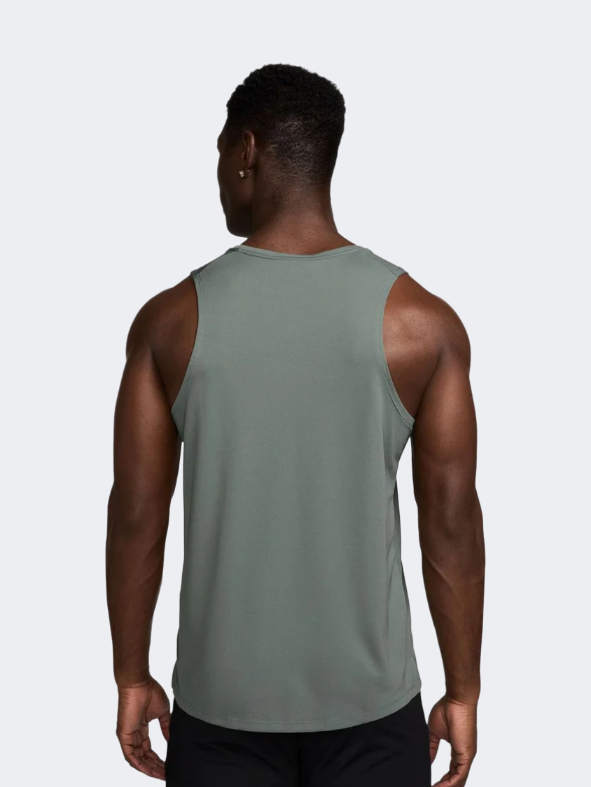 Nike Df Miler Men Running Tank Clay Green/Silver