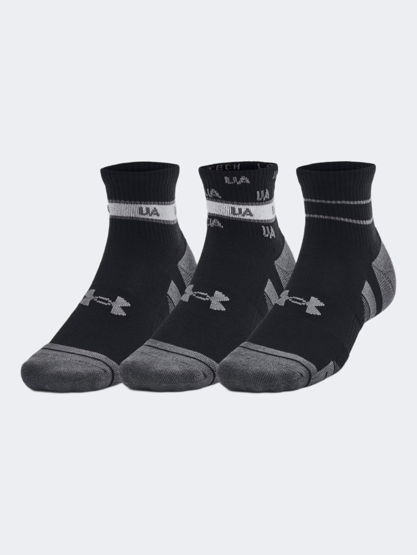 Under Armour Performance Tech 3 Pieces Unisex Training Sock Black/Jet Grey