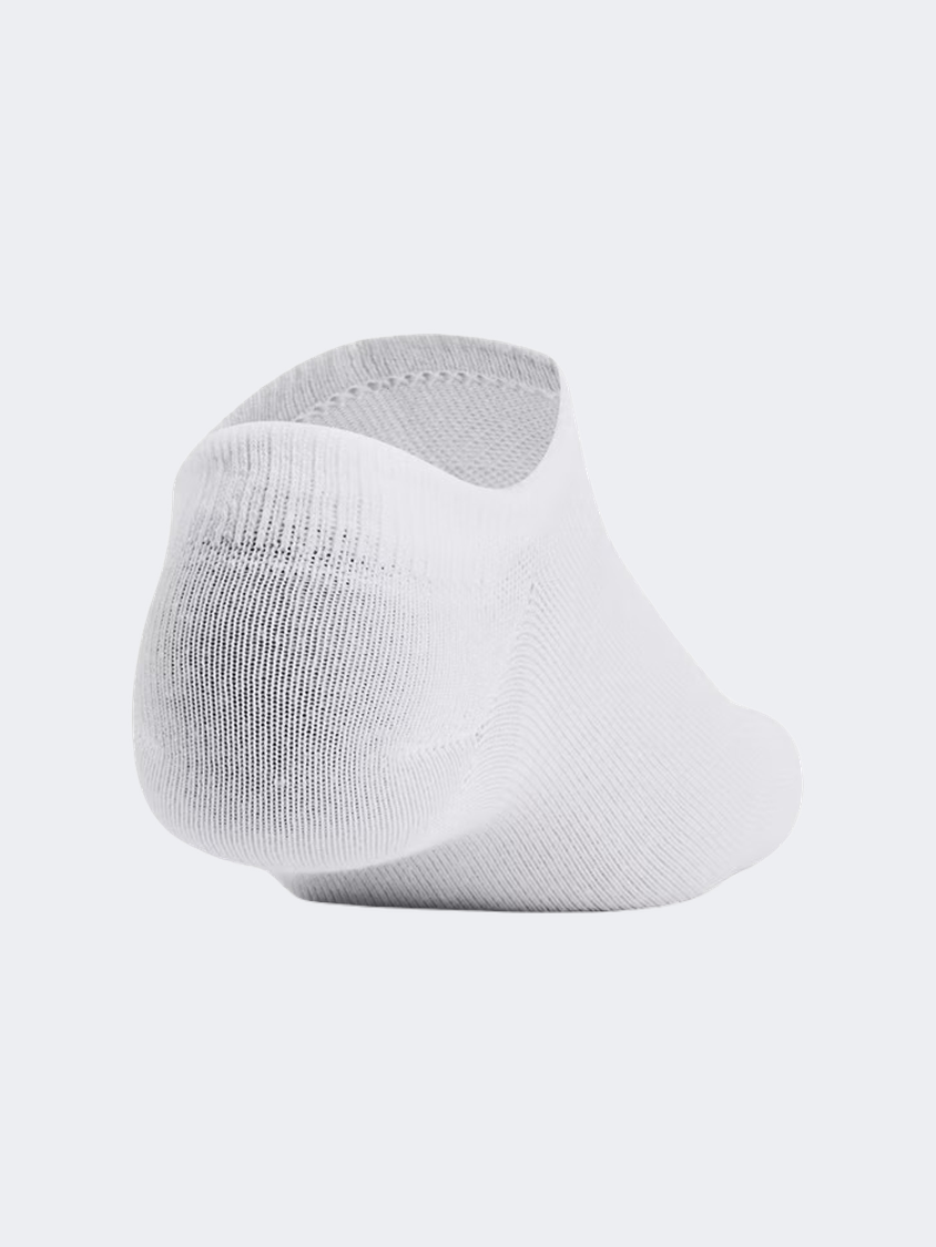 Under Armour Essential No Shoe 6Pk Unisex Lifestyle Sock White/Halo Grey