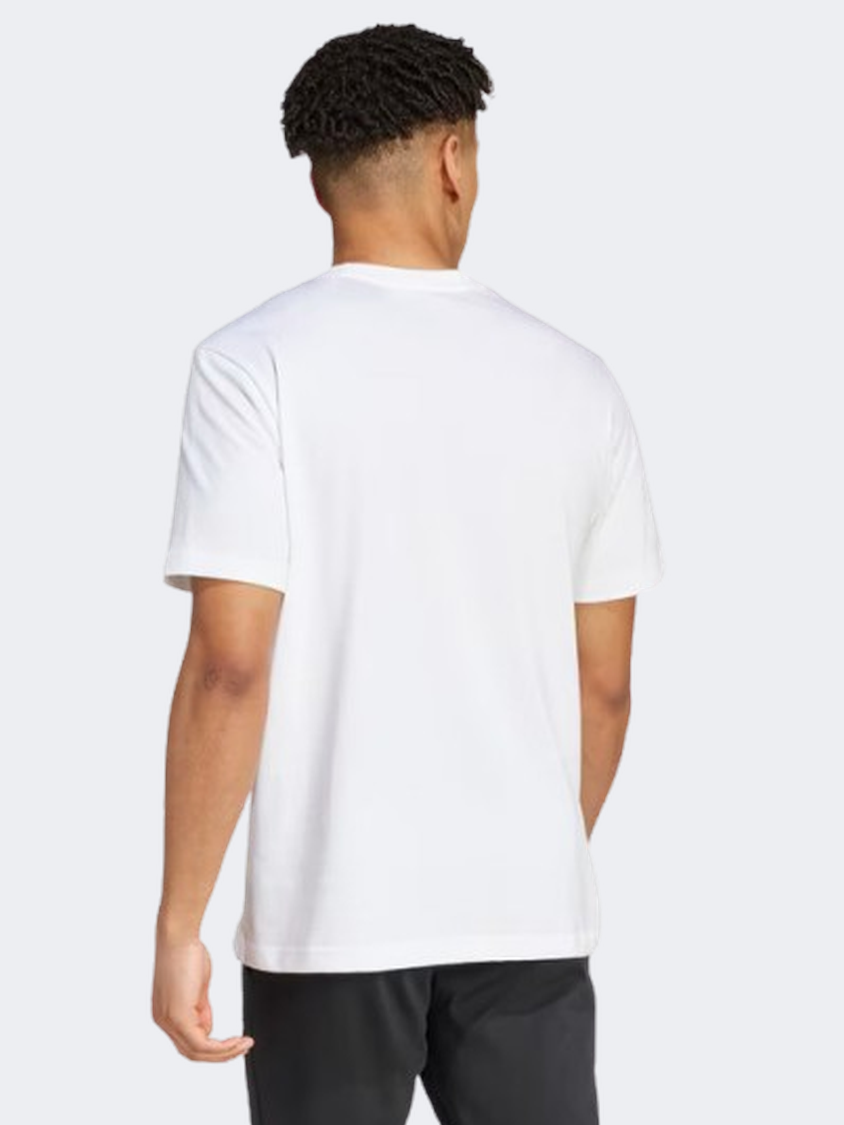Adidas Tech Linear Graphic Men Sportswear T-Shirt White