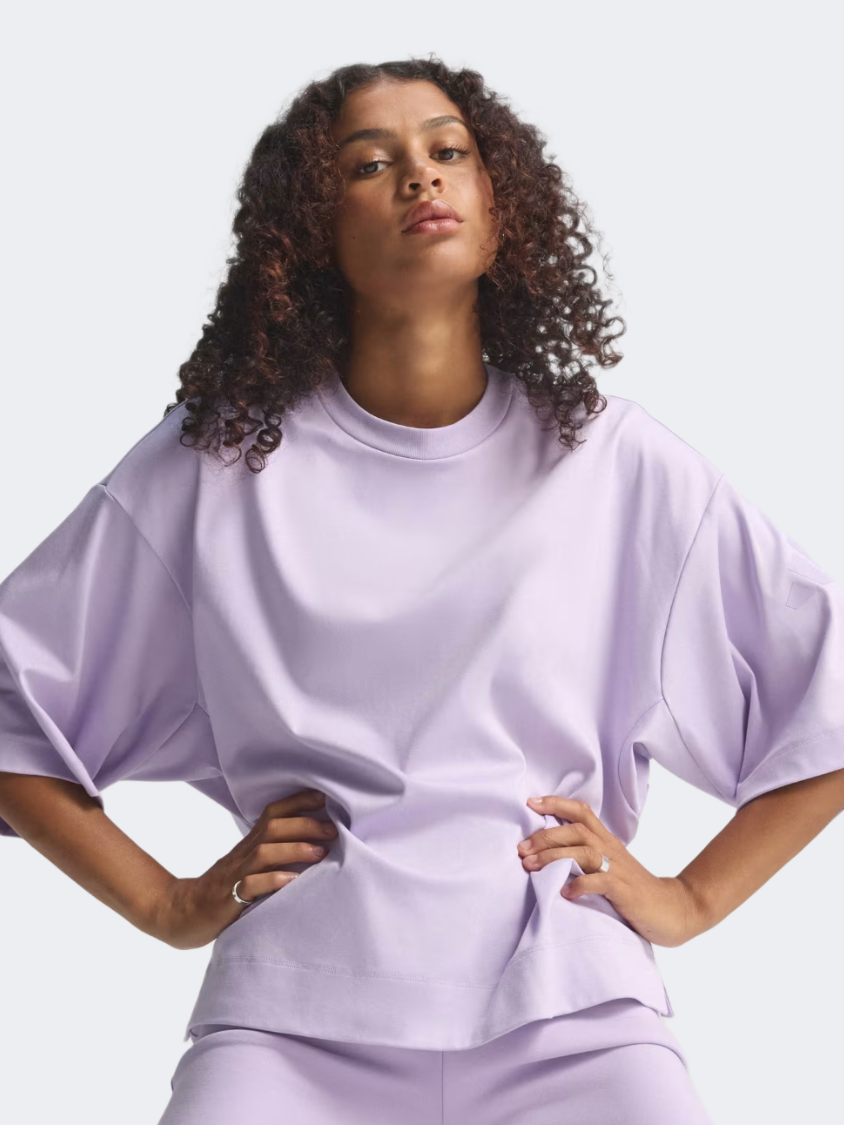 Adidas Soft Lux Loose Women Sportswear T-Shirt Powder Plum