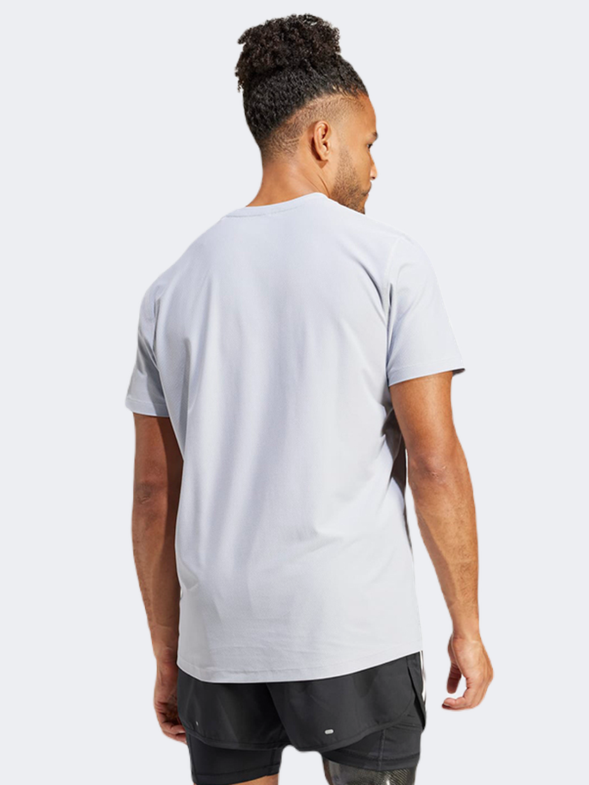 Adidas Own The Run Men Running T-Shirt Halo Silver
