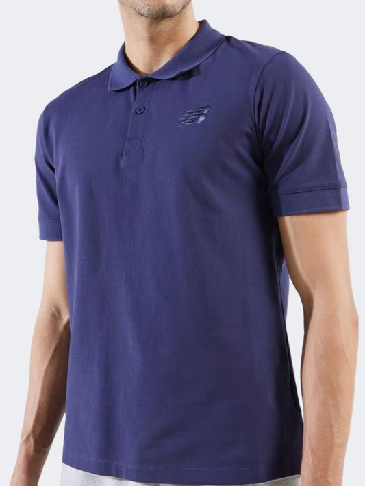 New Balance Rc Cotton Men Lifestyle Polo Short Sleeve Navy