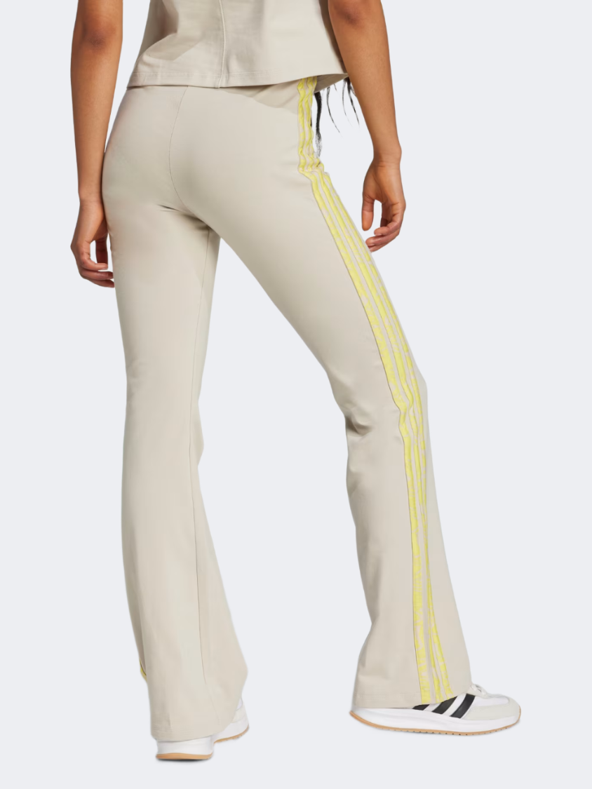 Adidas Essentials 3-Stripes High Waistband Lycra Women Sportswear Tight Beige