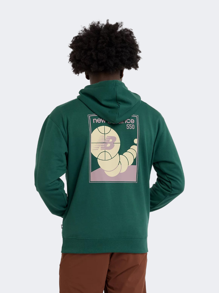 New Balance French Terry Relaxed 550 Men Lifestyle Hoody Nightwatch Green