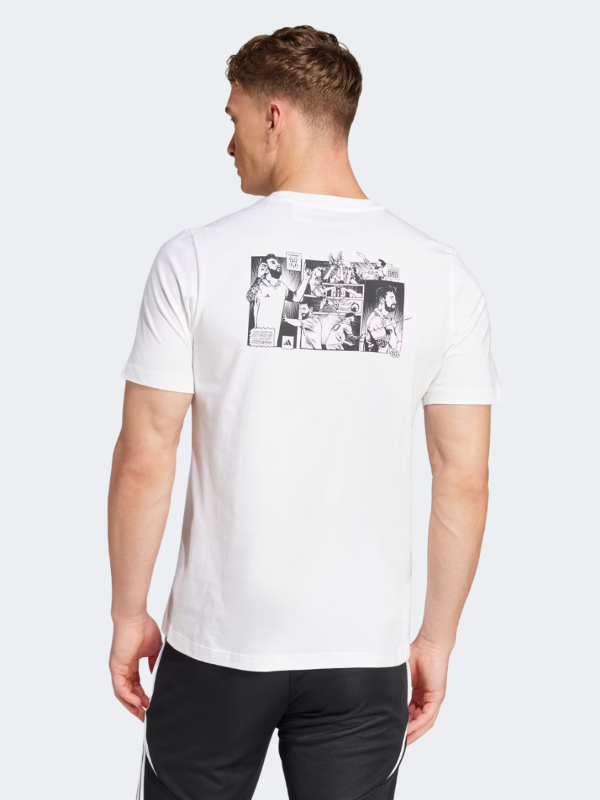 Adidas Messi Icon Graphic Men Football T-Shirt White