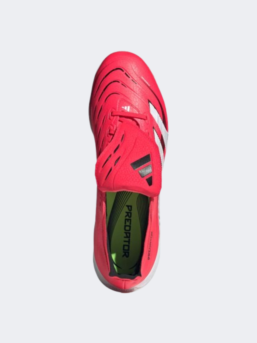 حذاء كرة القدم للرجال Adidas Predator League بلسان قابل للطي أحمر/أبيض/أسود