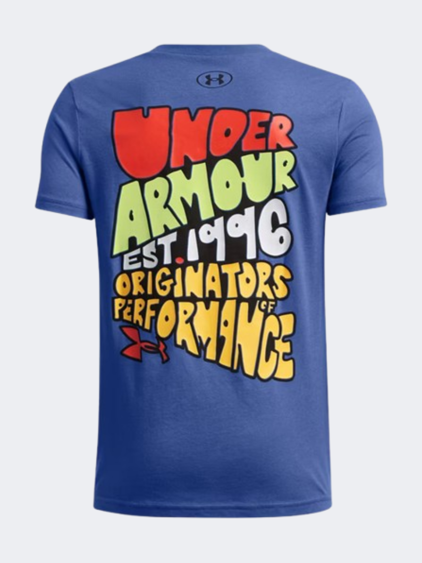 Under Armour Bts Cartoon Letters Boys Training T-Shirt Tech Blue/Black