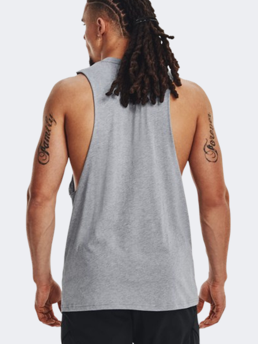 Under Armour Project Rock Brahma Bull Men Training Tank Steel Heather/Black