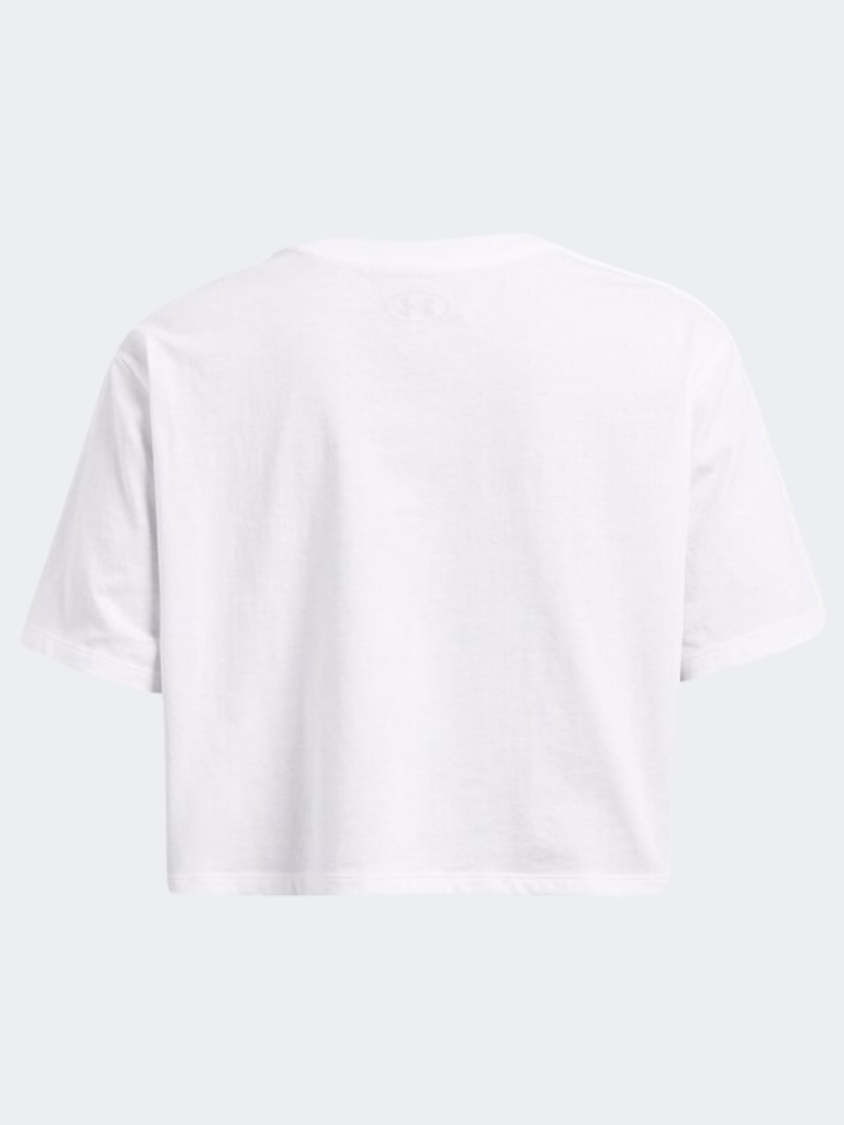 Under Armour Boxy Branded Women Lifestyle T-Shirt White/Nimbus Blue