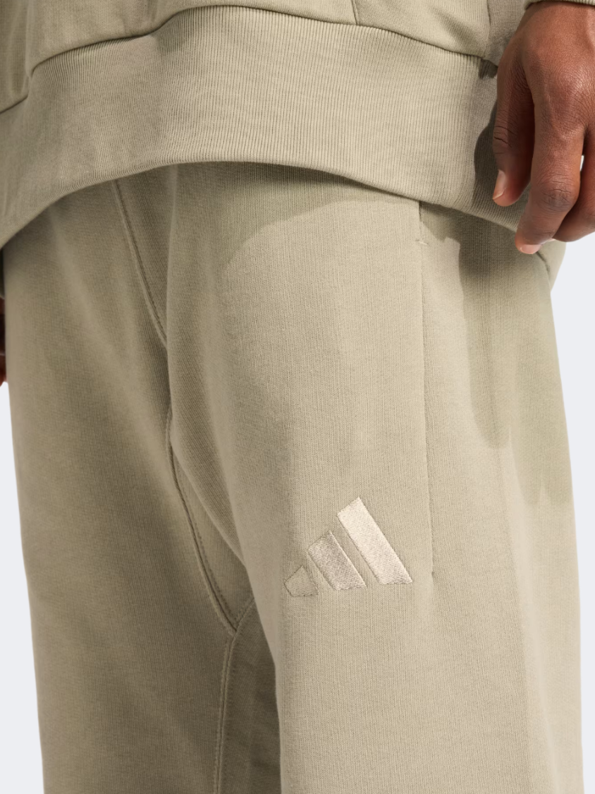 Adidas All Szn French Terry Regular Tapered Men Sportswear Pant Silver Pebble