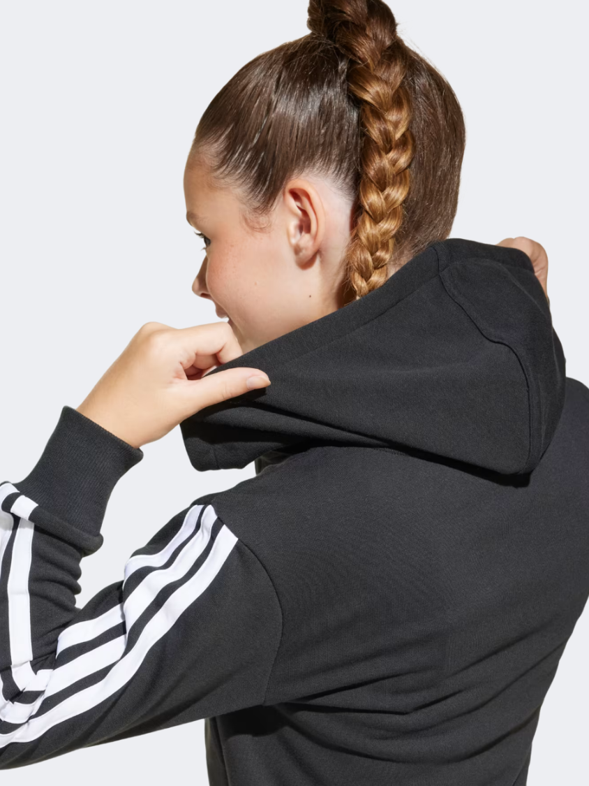 Adidas Essentials Full-Zip Kids-Girls Sportswear Hoody Black/White