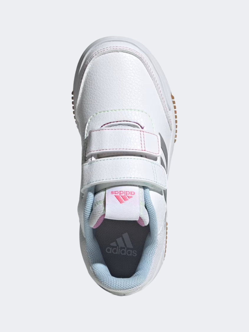 أحذية رياضية للبنات Adidas Tensaur بخطاف وحلقة ملابس رياضية لون أبيض سحابي