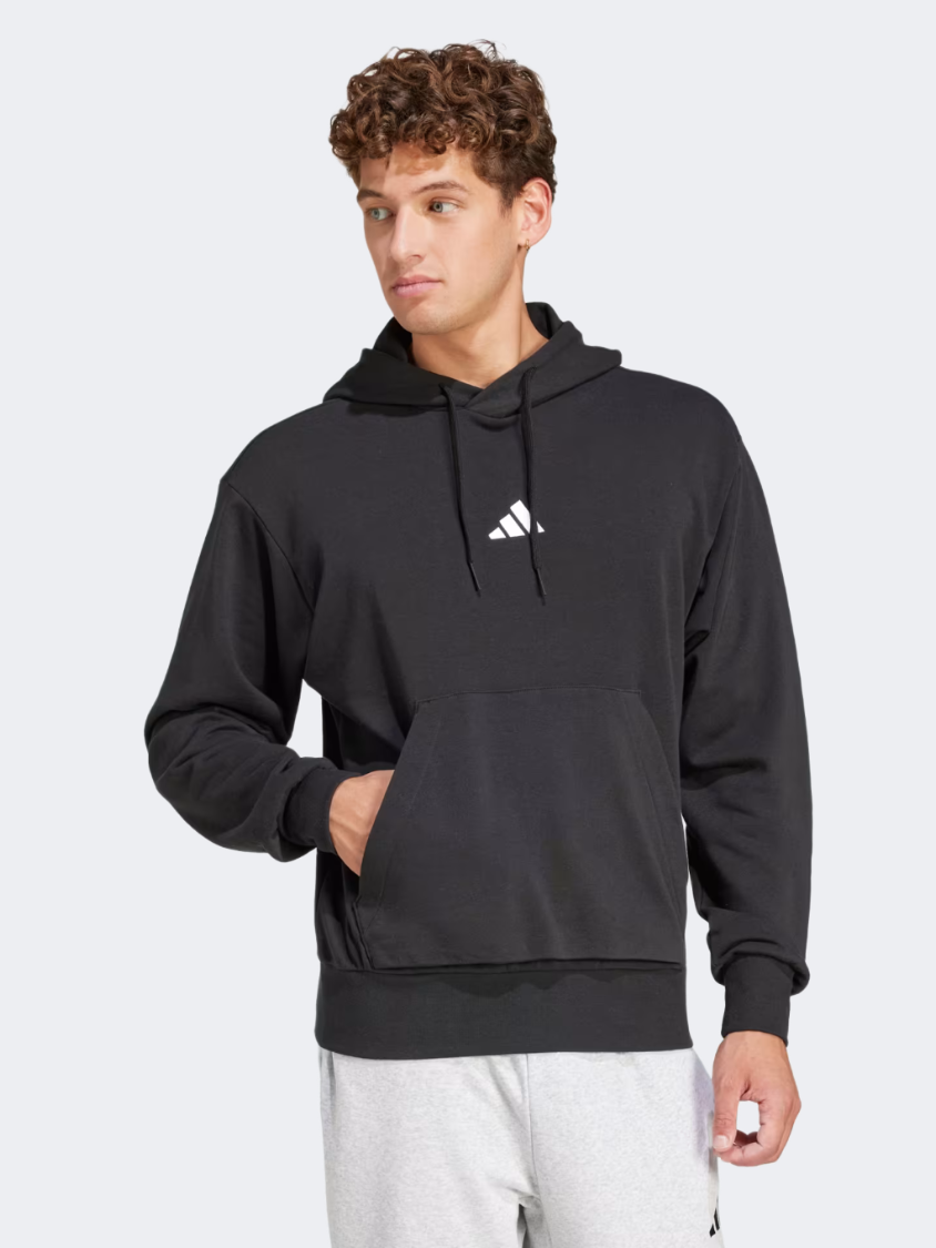 Adidas Essentials Feelcozy French Terry Men Sportswear Hoody Black/White