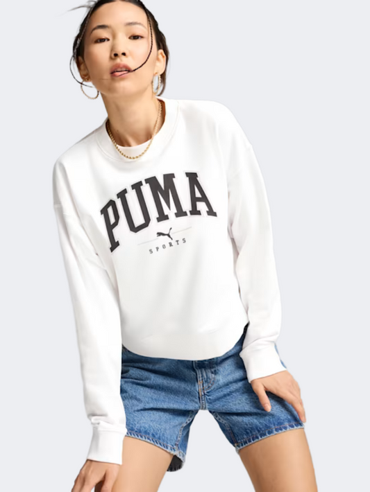 Puma Squad Women Lifestyle Sweatshirt White