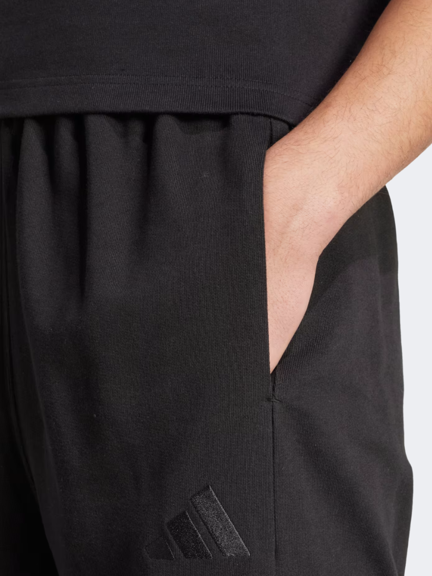 Adidas All Szn French Terry Loose Cargo Open Hem Men Sportswear Pant Black