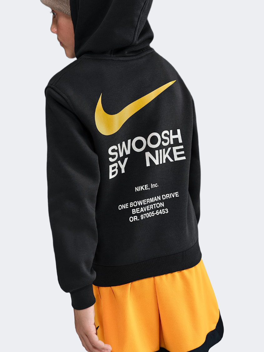 نايك سبورتسوير كلوب فليس أولاد Lifestyle هودي أسود/ذهبي