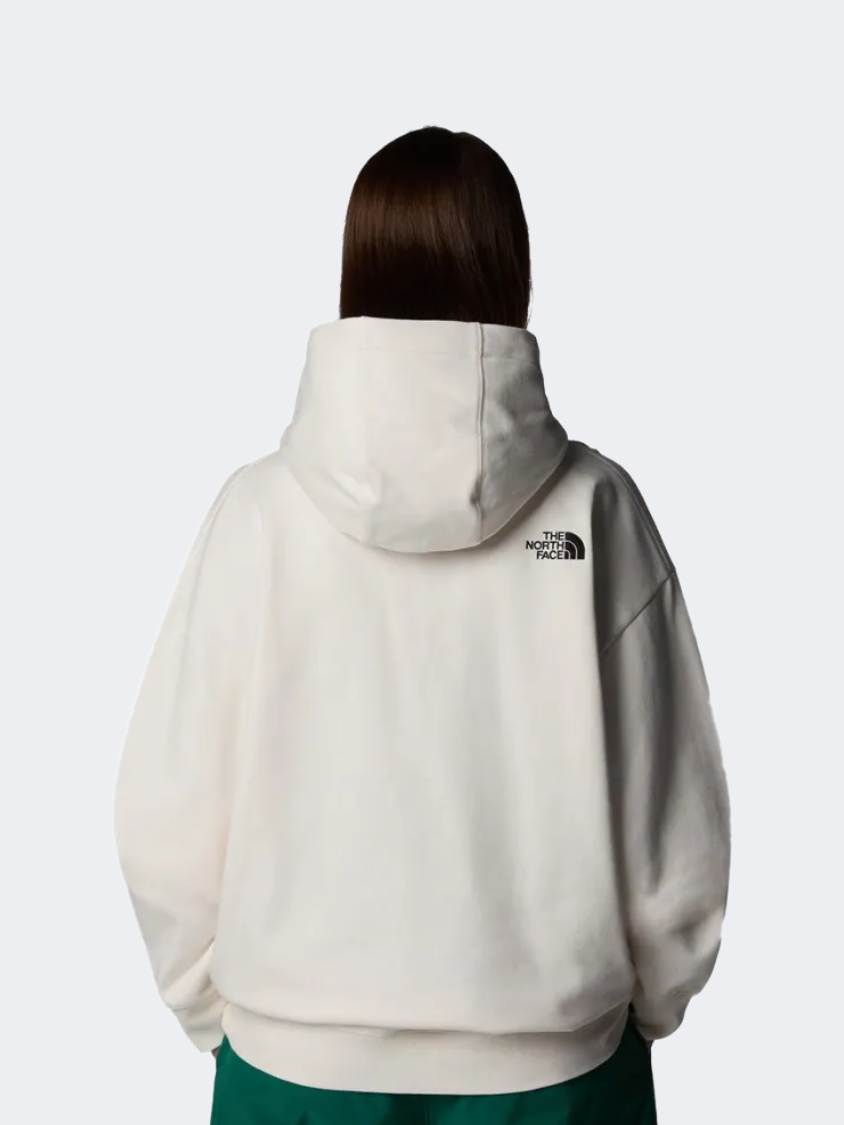 The North Face هودي نسائي أساسي واسع الحجم أسلوب حياة أبيض كثيب