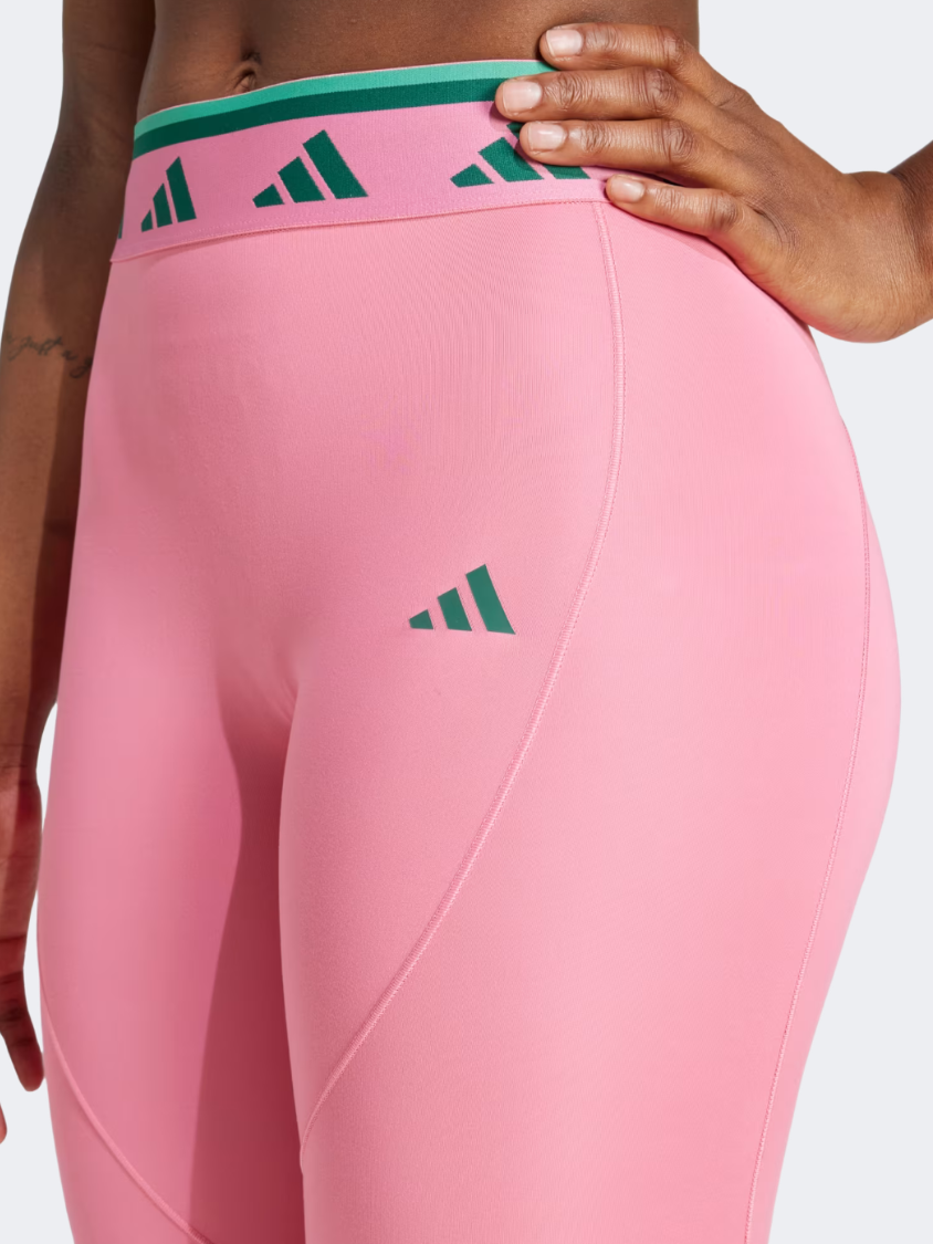 Adidas Hyperglam Full-Length Color Pop Women Training Tight Pink Fusion/Green