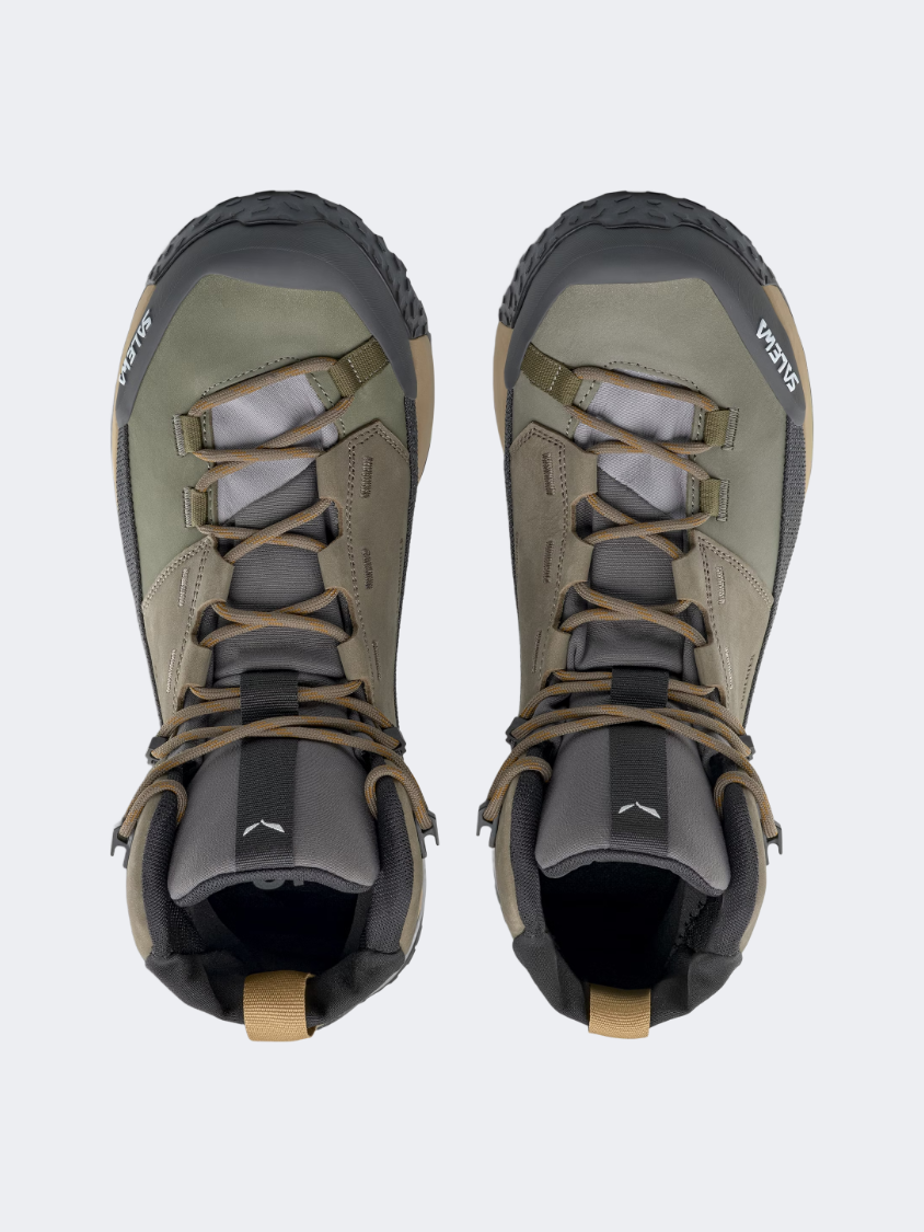 Salewa Puez Leather Mid Powertex Men Hiking Shoes Bungee Cord/Onyx