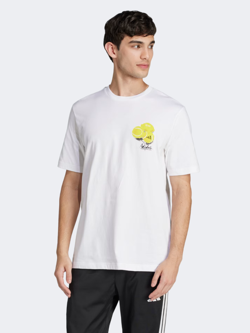 Adidas Lounge Still Life Lemons Graphic Men Sportswear T-Shirt White