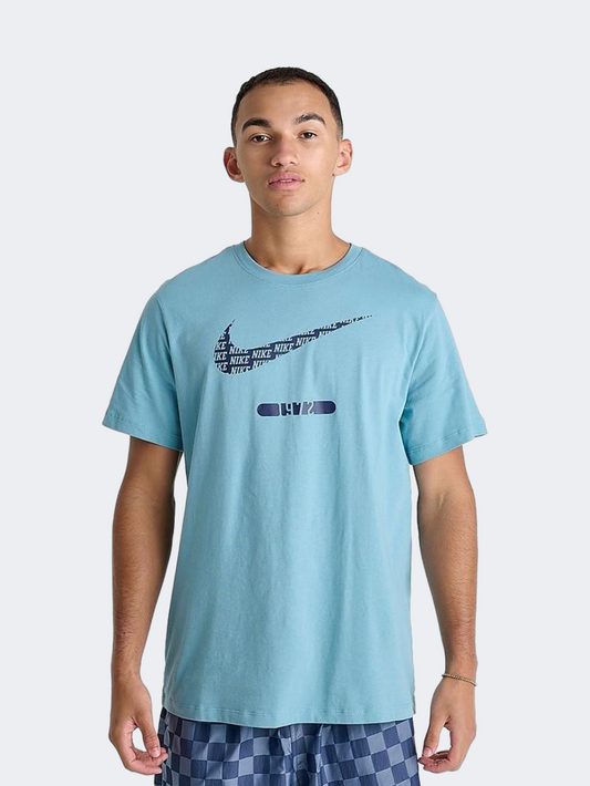 Nike Sportswear Mo Swoosh Men Lifestyle T-Shirt Denim Turquoise