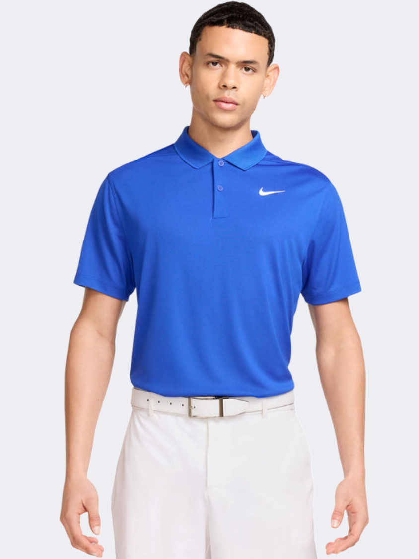 نايكي Dri-Fit Victory Solid بولو رجالي بأكمام قصيرة نمط حياة لون أزرق ملكي/أبيض