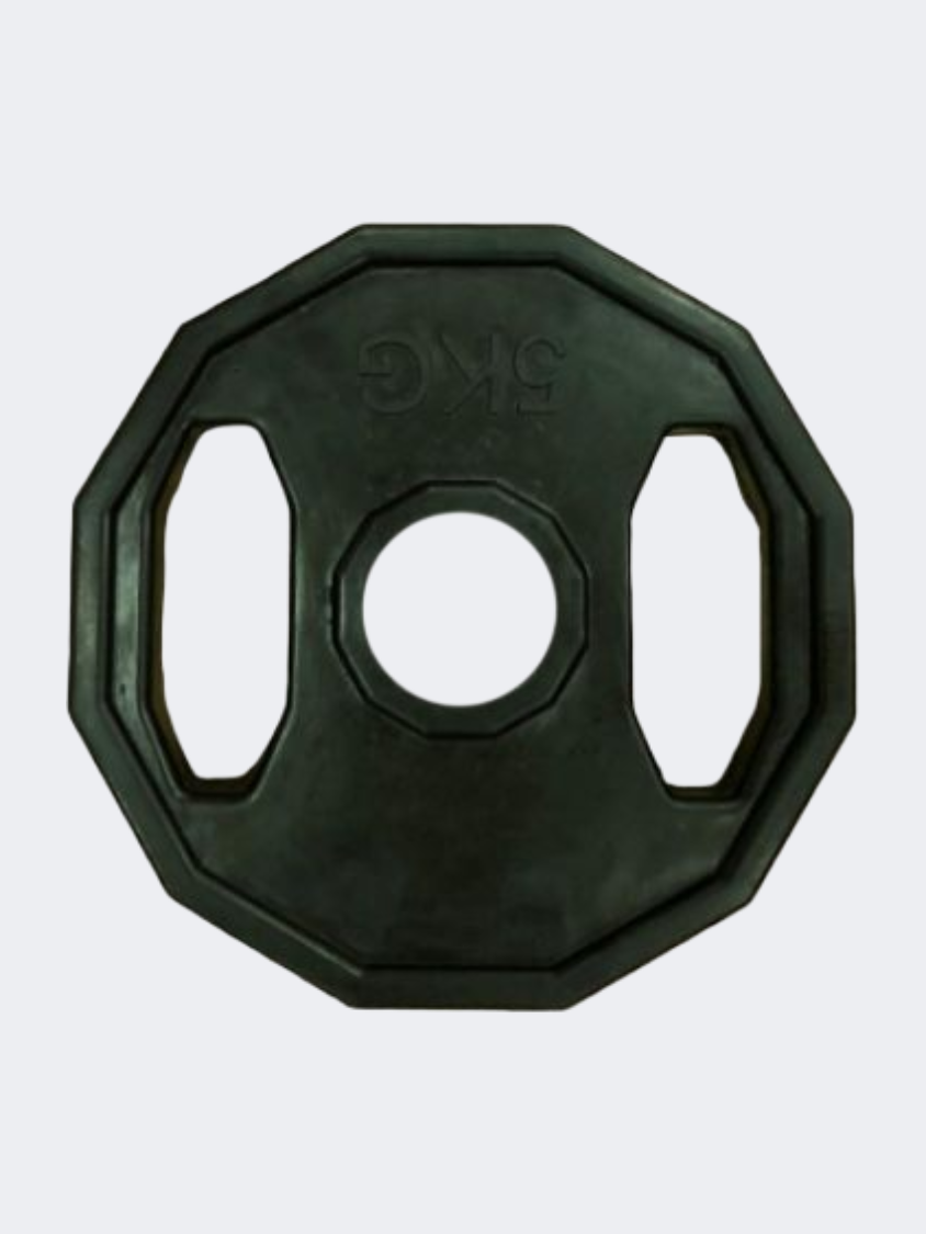 Fitness Factory Rubber Coated Op Plates 5Kg Weight Black