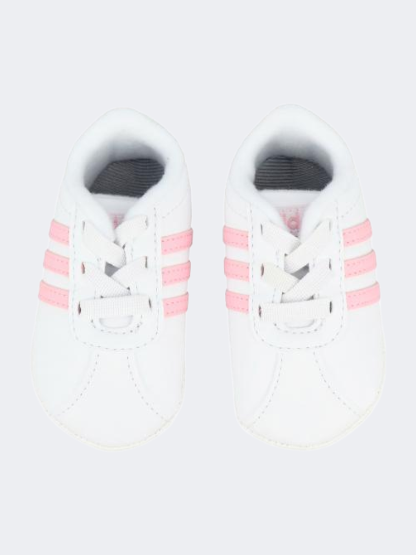 Adidas Vl Court 2.0 Crib Crib-Girls Lifestyle Espadrilles White And Pink F36603