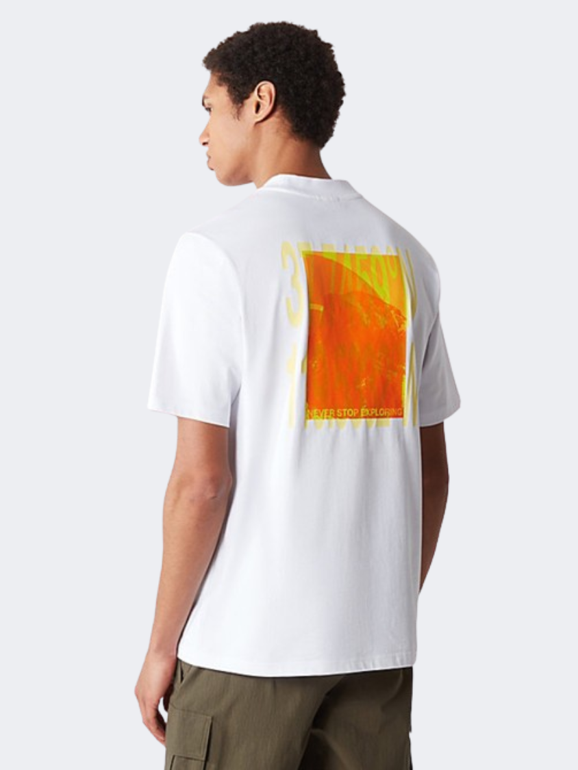The North Face Boxy Men Lifestyle T-Shirt White/Orange