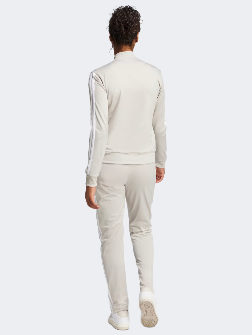 Adidas Essentials 3-Stripes Women Sportswear Tracksuit Beige