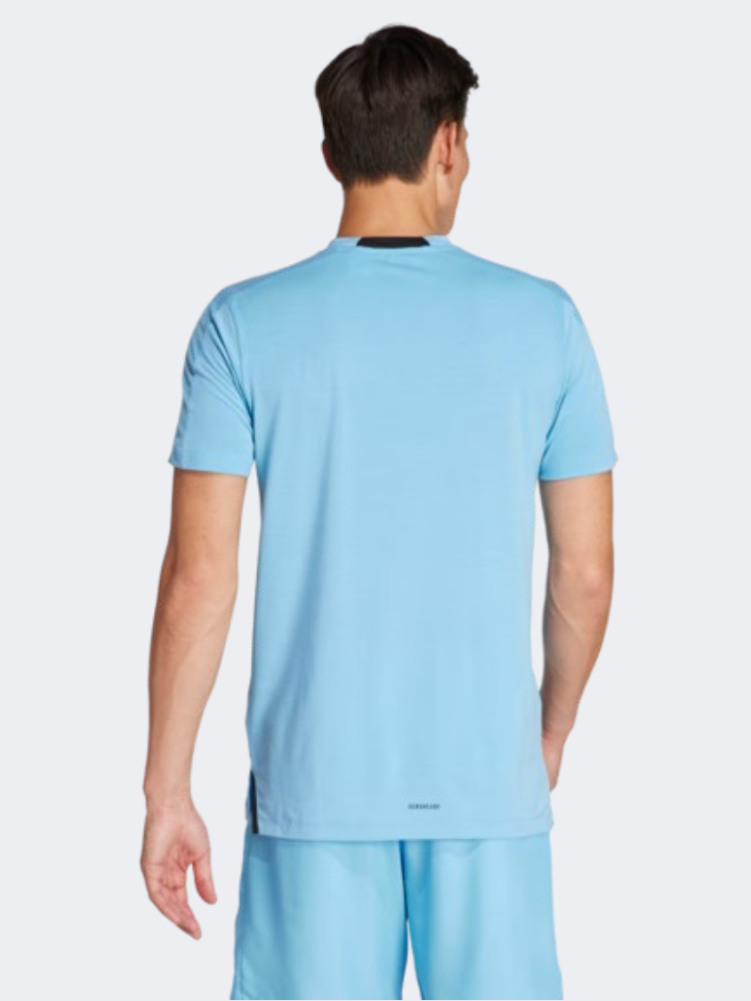 Adidas D4T Men Training T-Shirt Semi Blue Burst