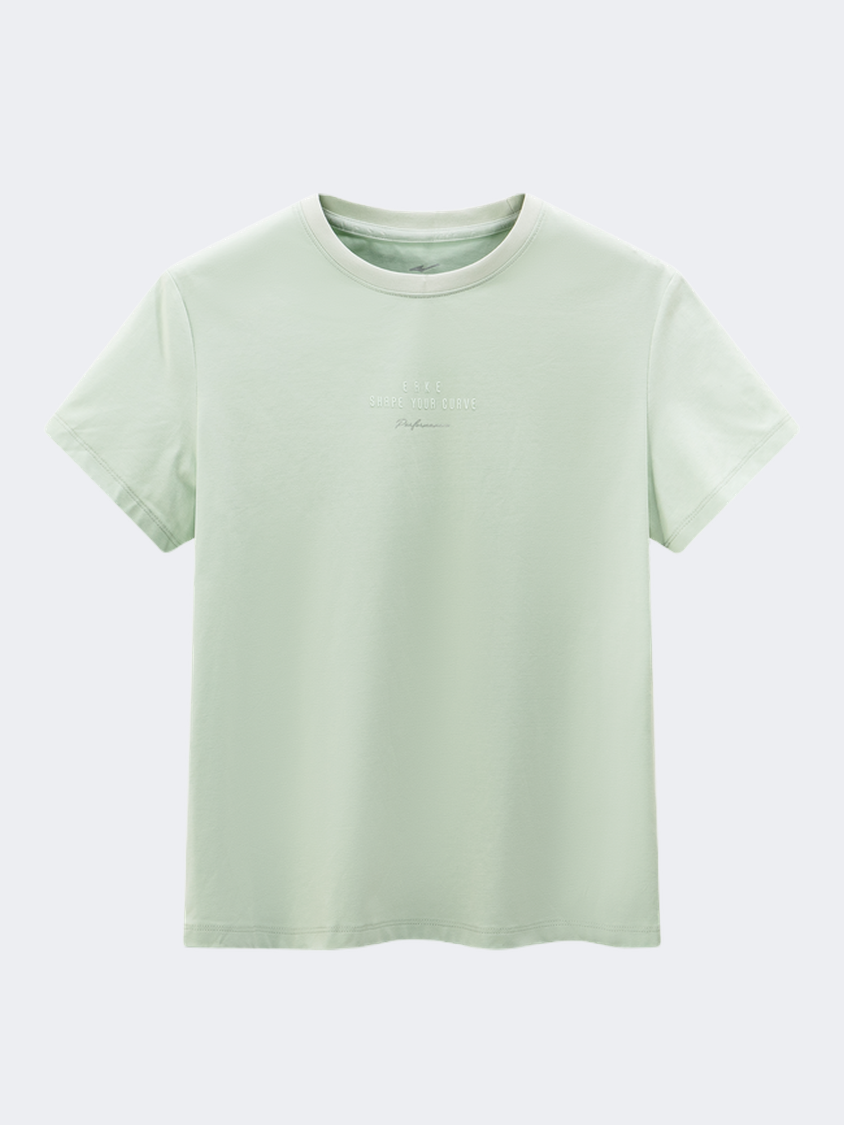 Erke Crew Women Lifestyle T-Shirt Light Green