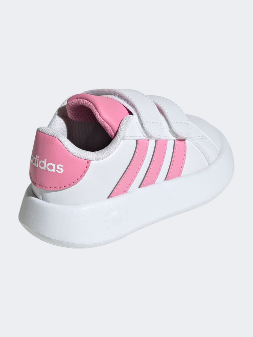 أحذية رياضية للبنات الرضع Adidas Grand Court 2.0 أبيض/وردي/أسود