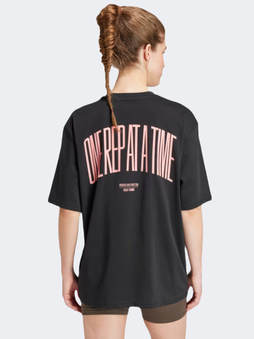 Adidas Strength Graphic Women Training T-Shirt Black/Pink