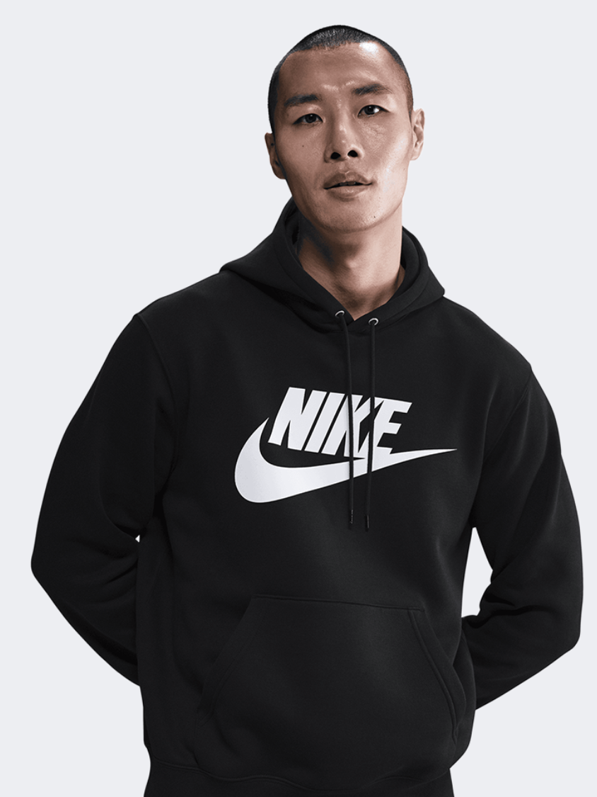 نايك كلوب للرجال Lifestyle هودي أسود/أبيض