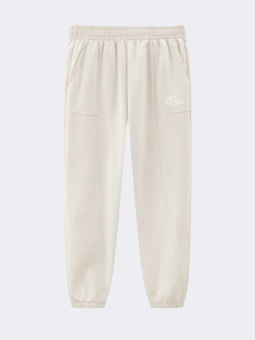 Erke Knitted Cropped Women Lifestyle Pant Light Khaki