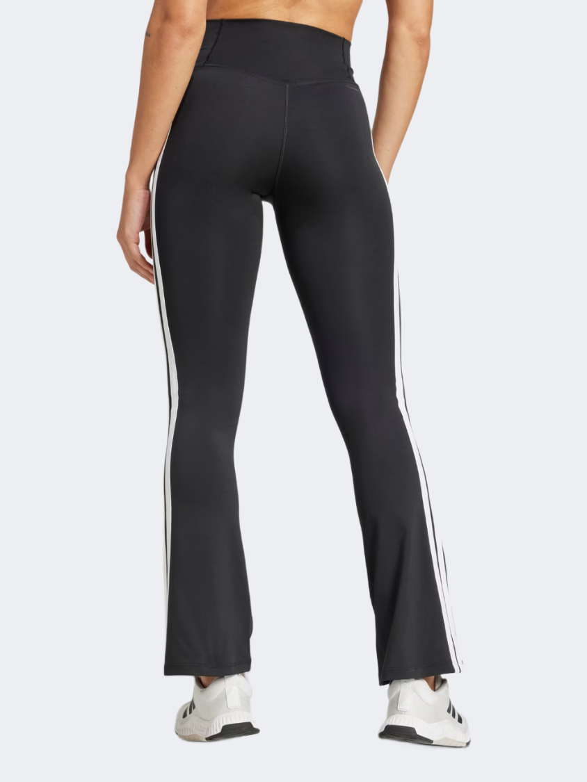 Adidas Optime Essentials 3-Stripes Flared Women Training Tight Black/White