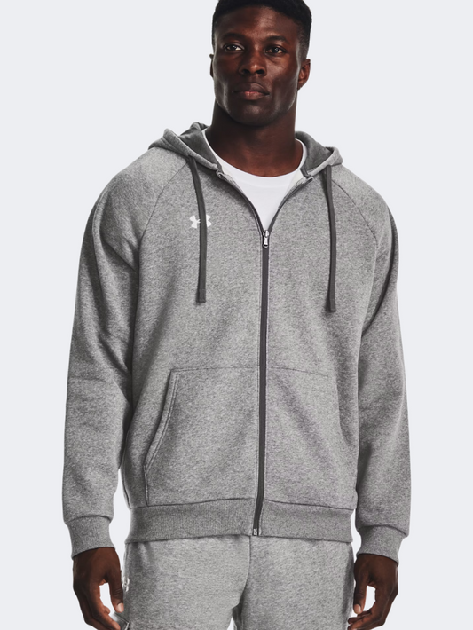 Under Armour Rival Fleece Full Zip Men Lifestyle Hoody Castlerock/White