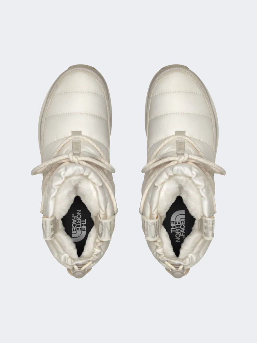 The North Face Thermoball Lace Up Waterproof Women Lifestyle After Ski Boot Gardenia White/Grey