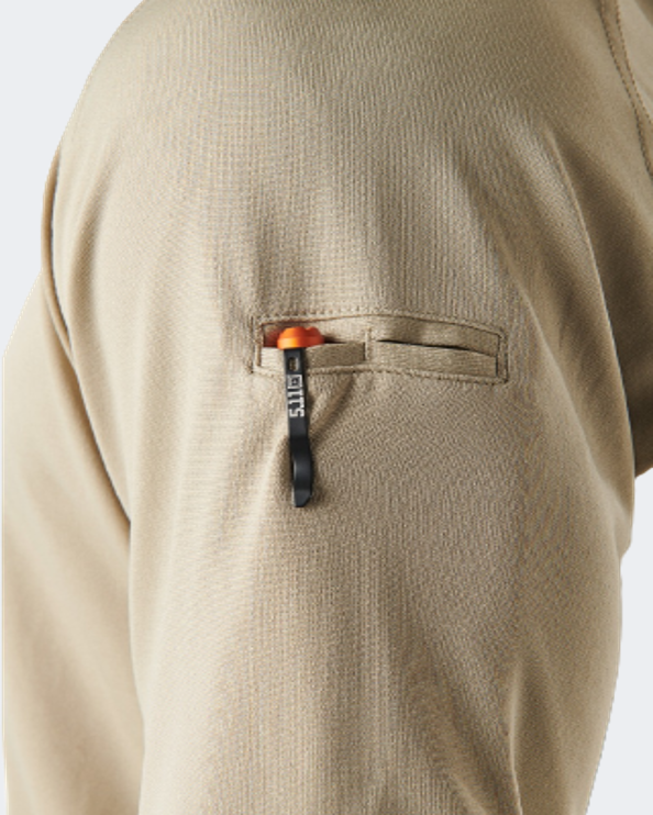 5-11 Performance Men Tactical Polo Short Sleeve Silver Tan