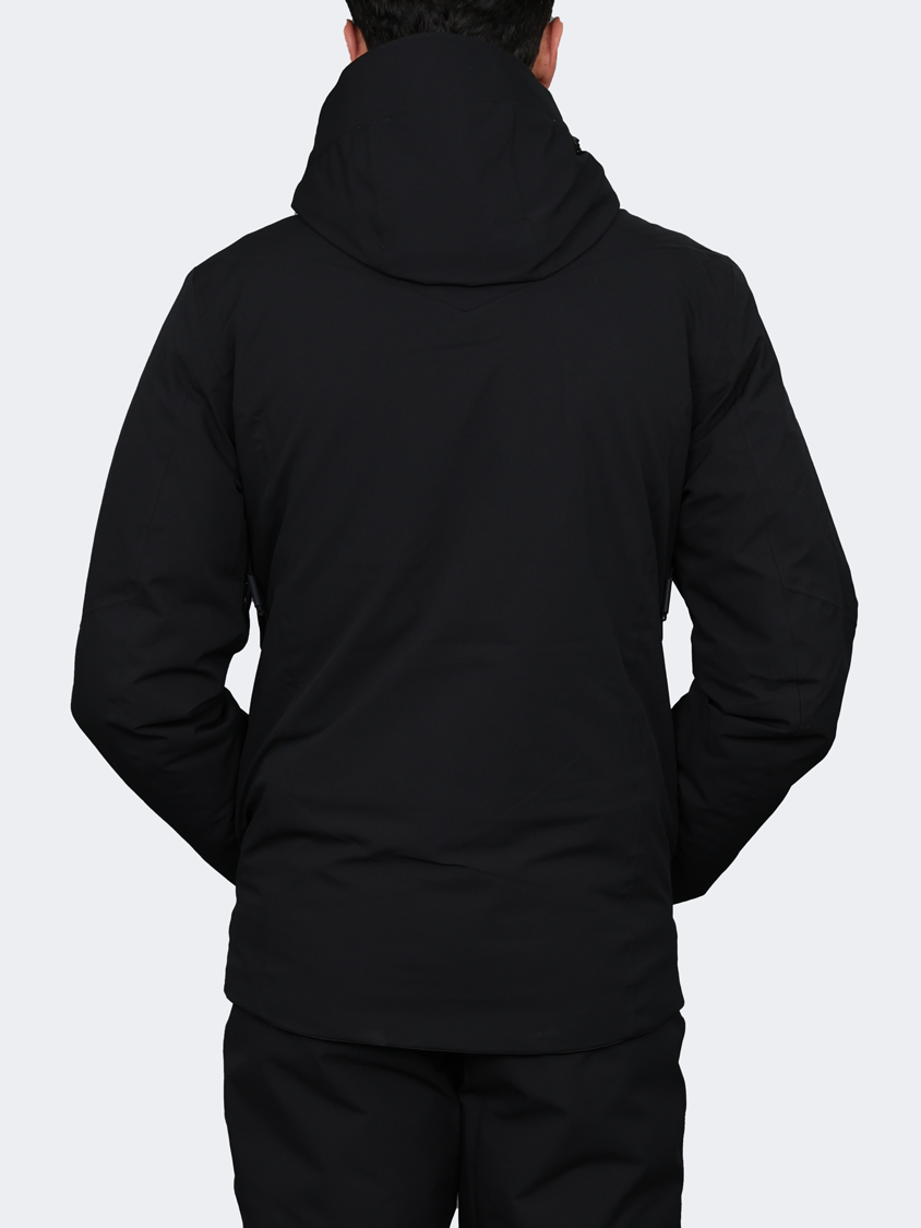 جاكيت تزلج رجالي أسود بغطاء رأس من Oil And Gaz Mid Cut