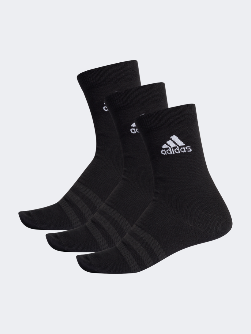 Adidas Light 3 Pack Unisex Training Sock Black