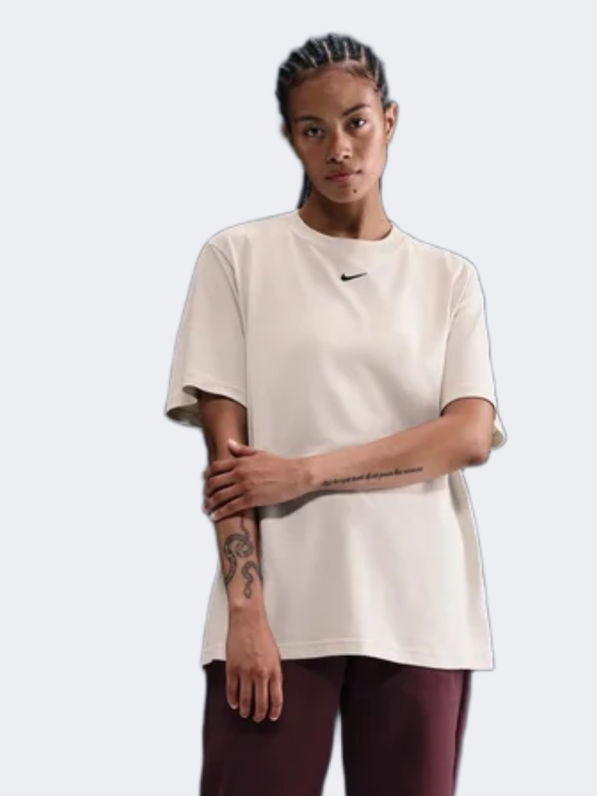 Nike ملابس رياضية أساسية للنساء Lifestyle تي شيرت لون Light Bone