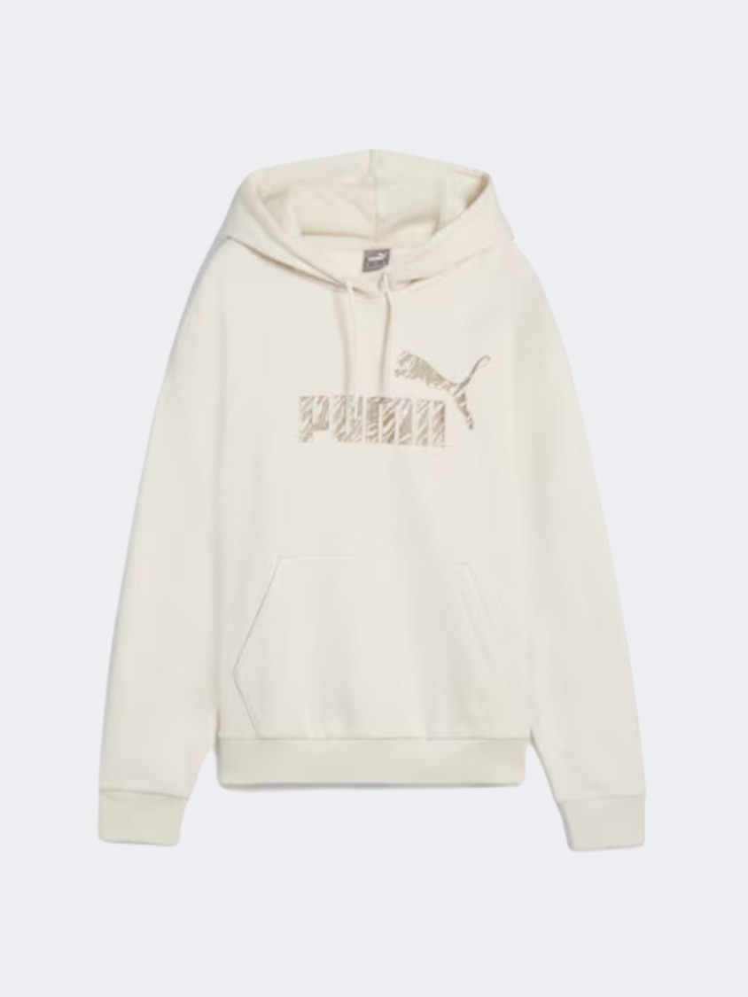 Puma Essential Plus Animal Fleece Women Lifestyle Hoody Alpine Snow