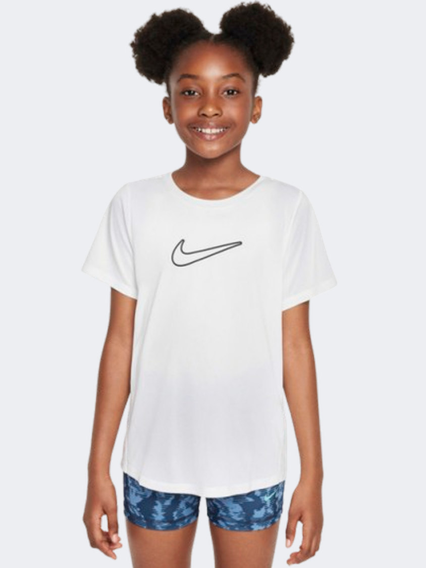 تي شيرت نمط حياة للفتيات Nike Df One Std أبيض/أسود