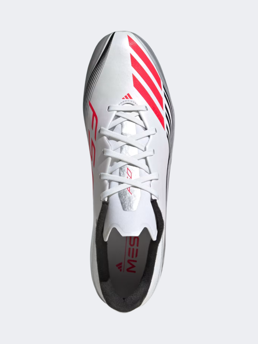 Adidas F50 Messi League Firm/Multi-Ground Cleats Men Football Shoes White/Red/Silver