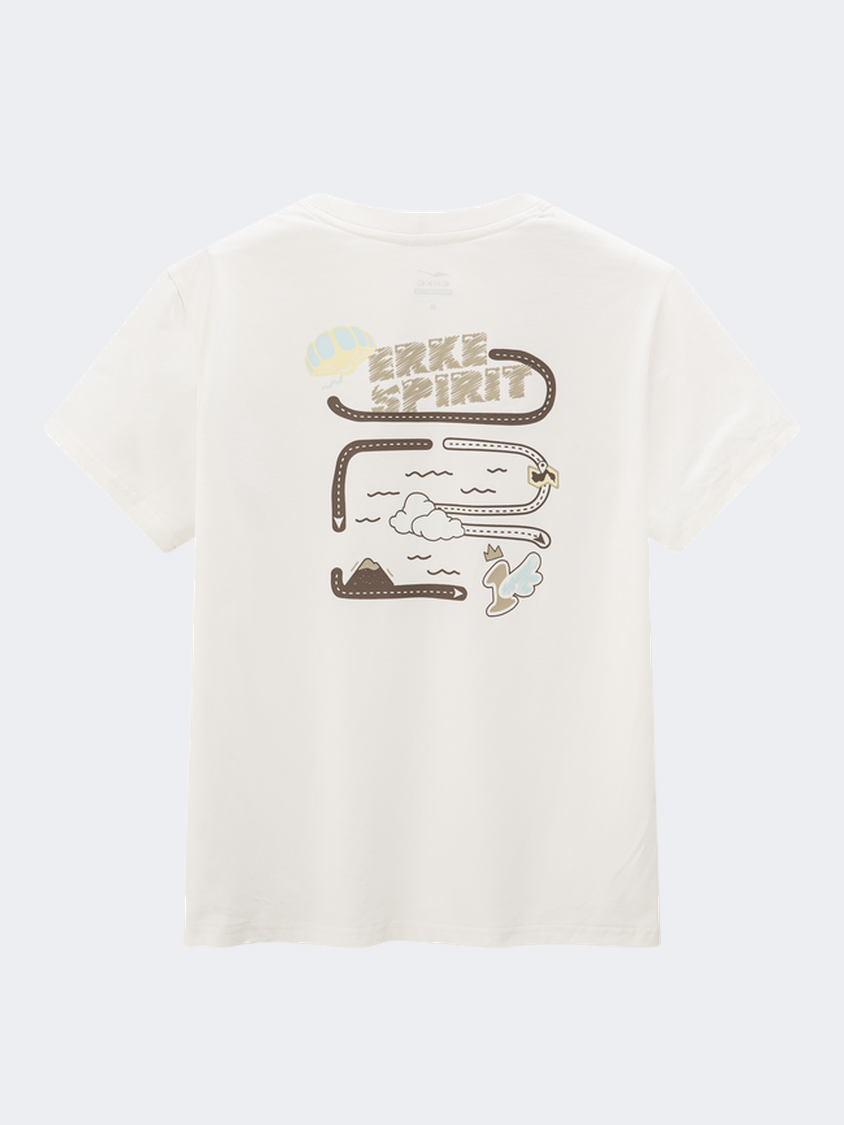 Erke Crew Women Lifestyle T-Shirt Glacier White