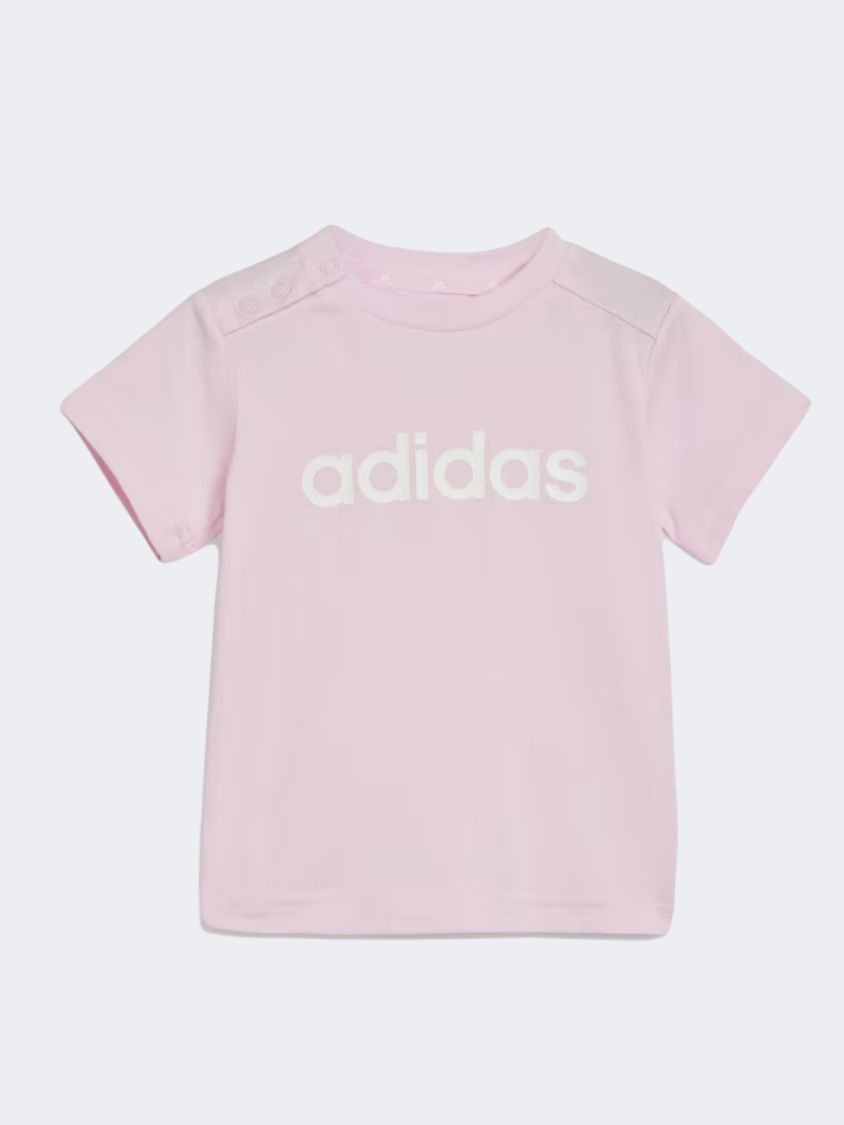 Adidas Lin Baby Girls Sportswear Set Clear Pink/White