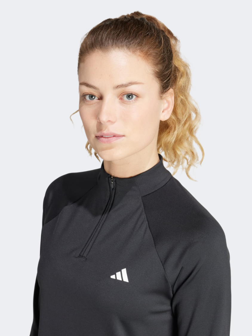 Adidas Train Essentials Minimal Branding 1/4-Zip Women Training Track Top Black